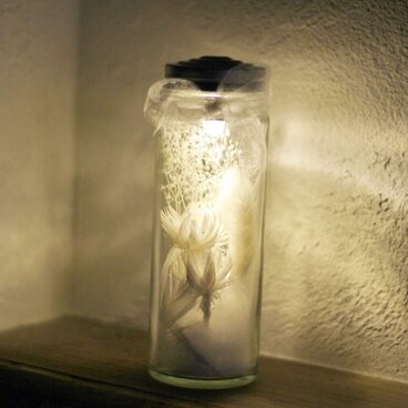 ■ドライフラワーのボトルランプ　４シーズン【冬】■