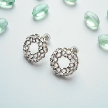 【SV925】湧き上がる～泡のサークルピアス