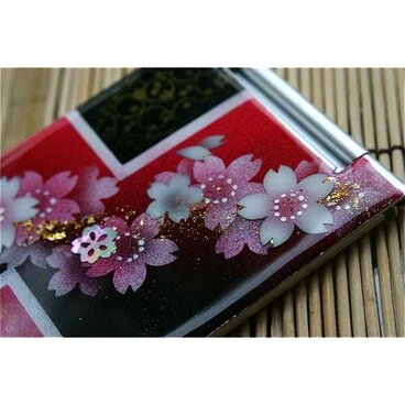 【送料無料】匠の技！和柄手鏡「阿」和風コンパクトミラー（名刺入れサイズ・縦9cm×横4cm）