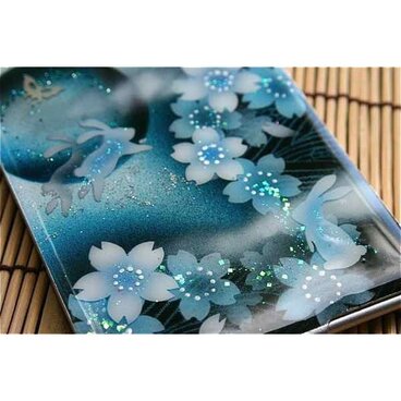 【送料無料】匠の技！和柄手鏡「華」和風コンパクトミラー（名刺入れサイズ・縦9cm×横4cm）