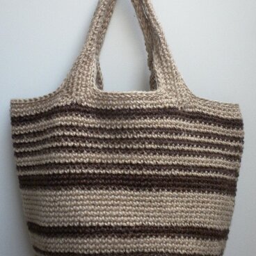 麻　ストライプ・トート