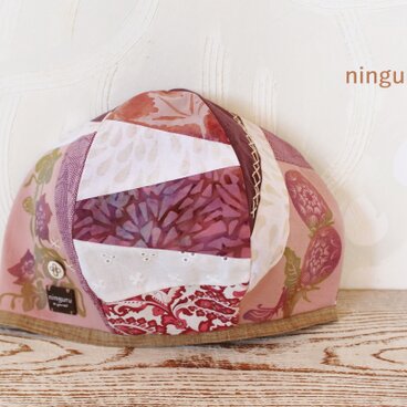 パステル・ボルドーのベレー帽