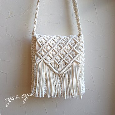 マクラメショルダーバッグ・ナチュラル