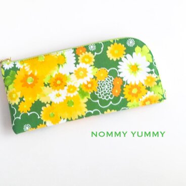 L字ファスナー長財布   Bouquet グリーン  ＊273＊