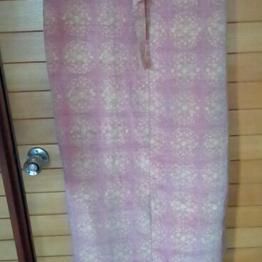 紬着物リメイクラップスカート