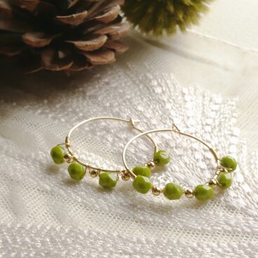 14kgf.Lime Greenのフープピアス