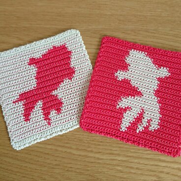 コースター2枚セット☆金魚