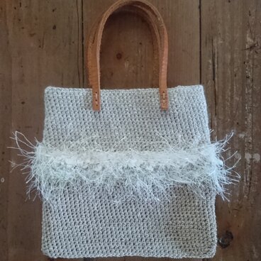 麻のフワフワちびバック