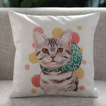 クッションカバー アメリカンショートヘアー フロシキ  猫 北欧デザイン jubileecushionai008