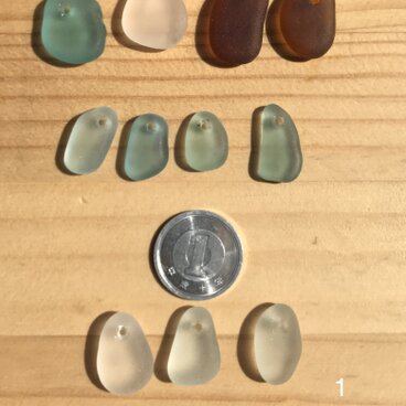 天然シーグラス 穴あき 1