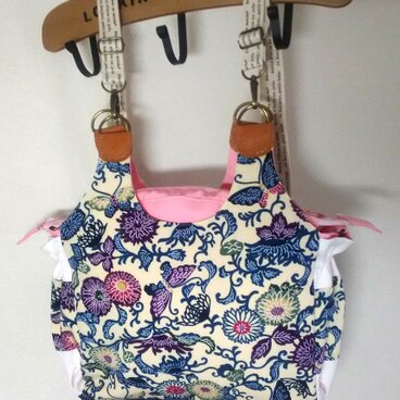 紅型と帆布◇あおりポケット付きのショルダーバッグにもなる2wayリュック