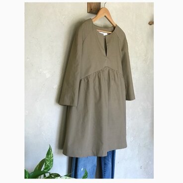 Aライン ラグラン、スリーブ ハイウエスト ワンピース トップス