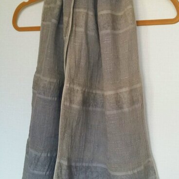 草木染(榛の木ハンノキ)　オーガニックコットンストール