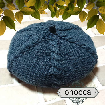 オトナ女子ニットベレー帽*ネイビー*