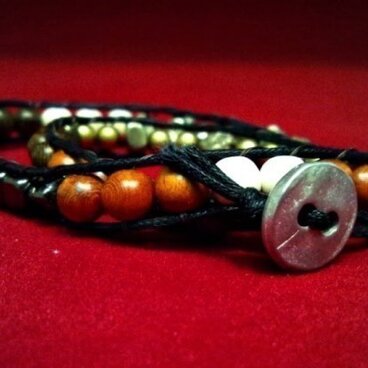 ヘマタイトとパイライトのブレス「モクキンゾクゾクセキガラス」