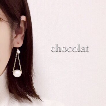 ジルコニア×パールのピアス