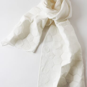こだわりテキスタイル薄氷ストール_オフホワイト