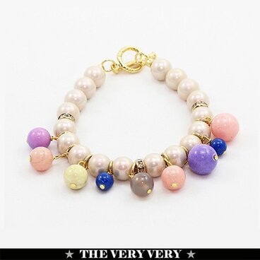 カラフル天然石ボールズブレスレット