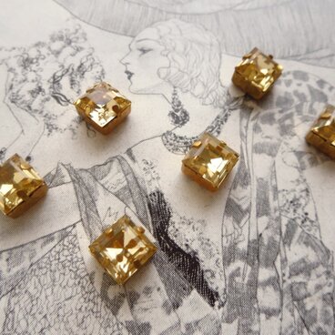 *♥Special Rare Vintage Swarovski Crystal Square Champagne♥*