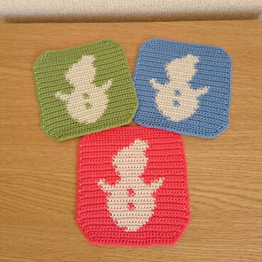 雪だるまコースター3枚セット