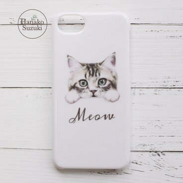 Cat iPhoneケース(ホワイト)　[iPhone6/6S/7/8対応]