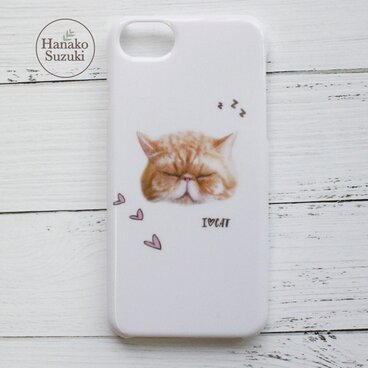 居眠りCAT　iPhoneケース(ホワイト) [iPhone6/6S/7/8対応]