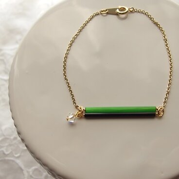 グリーン系チェンジガラス・ブレスレット