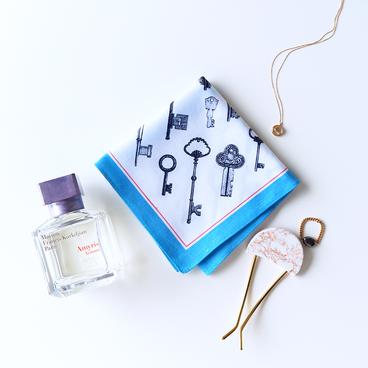 オーガニックコットンハンカチ Antique Key