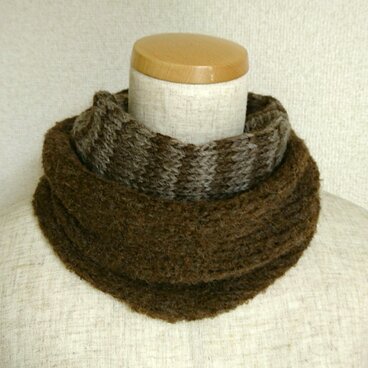 アルパカスヌード☆ダークブラウン×ブラウニー