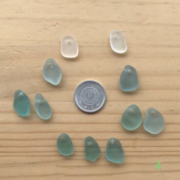 天然シーグラス 穴あき 4