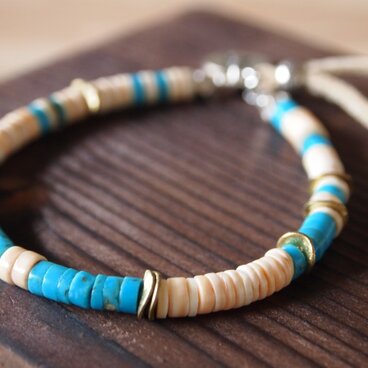 Lady's ターコイズ シェル ブレスレット