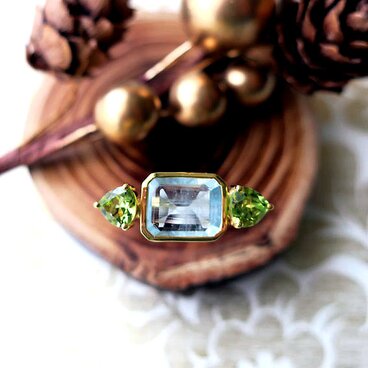 アクアマリン+ペリドットSVGPリング