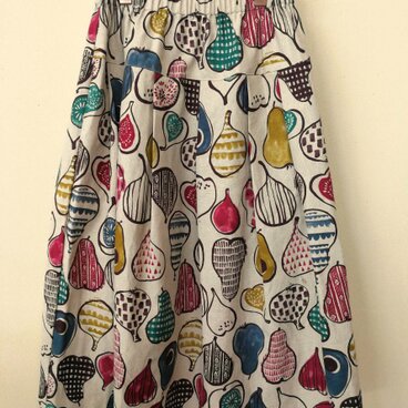 北欧テイストのヨーク付きスカート(サイドポケット付)【オフホワイト】