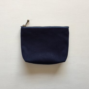 8号帆布 濃紺 ファスナーポーチ