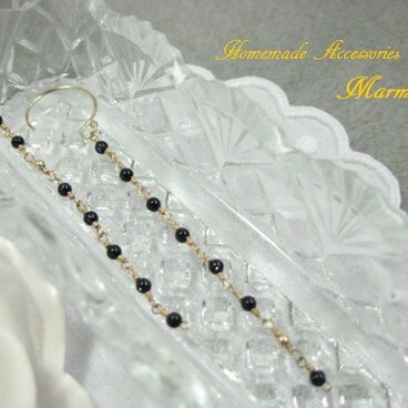 【Y様ご予約品】【14kgf】ブルーサンドストーンのロングピアス