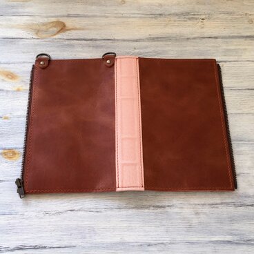 活字狂のための洋古書鞄／キャメル×アッシュピンク