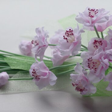 ピンクの桜のコサージュE9