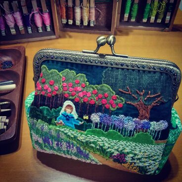 N様専用　布絵がまぐちポーチ　