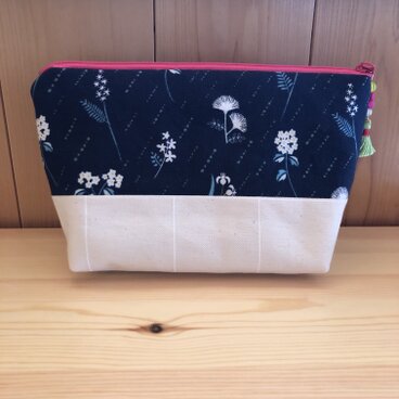 布合わせポーチ snow flower