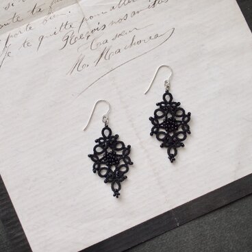 タティングレース　silver 925  charm(チャーム)  noir   受注制作