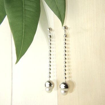 White Pearl Chandelier Earrings Sterling Silver