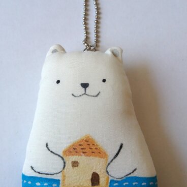 しろくま お家 ミニぬいぐるみ ストラップ