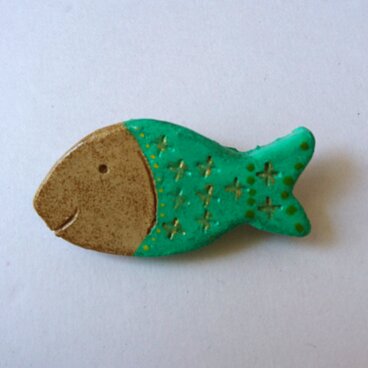 サカナ 粘土ブローチ