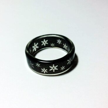 【送料無料】【雪の結晶】レジンリング　クリアレジンアート＃18