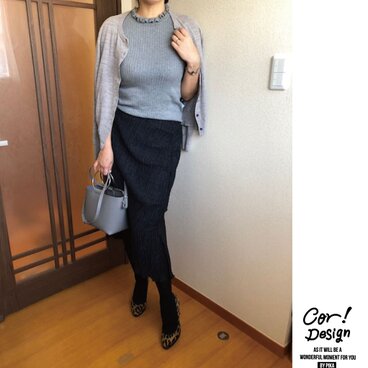 シワになりづらい♪タイトアシメスカート #ブラック