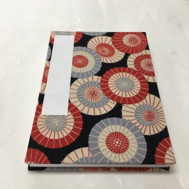 赤色 番傘模様/御朱印帳【中】