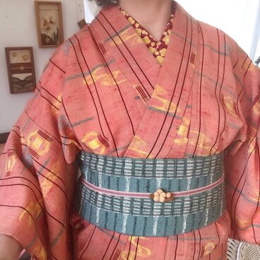 木の帯留め　組み木絵レリーフ「白梅」（三分紐用）