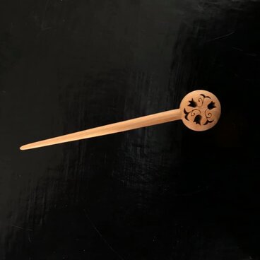 木のかんざし　組み木絵レリーフ「華」