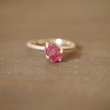 K10ピンクトルマリン原石リング
