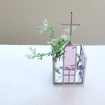 森の小さな教会オブジェ*No.2*+キャンドルホルダー